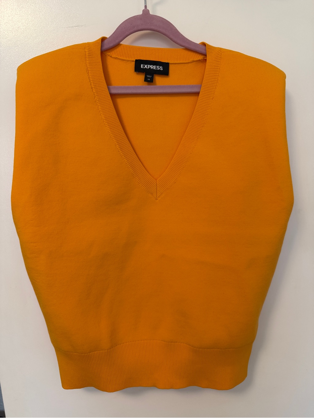 Orange Express Xs Knit Sleeveless Top V Neck